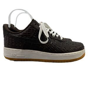 Nike Air Force 1 LV8 Sneakers Mens 8 Brown Faux-Crocodile Baroque Low Top Lace